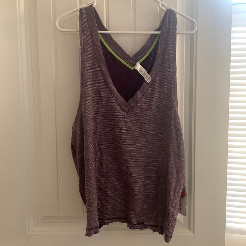 Vimmia Meditation V-Neck Tank in Plum, size medium. Oversized fit.